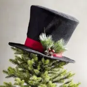 VINTAGE PIER1 SNOWMAN TOP HAT TREE TOPPER BNWT