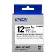 EPSON 原廠標籤帶 耐久型系列 LK-4WBVN 12mm 白底黑字
