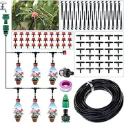 Au Drip Irrigation Kits for Garden 25m/82FT Au Garden Watering Misting System for Greenhouse/Yard/Lawn/Plant with 4/7-inch Distribution Tubing and Acc ories Multicolor190 25m