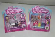 2 NEW MINI BARBIE LAND playsets 1.5" Grocery stores markets food bakery & DOLLS