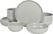Gibson Home Oslo 12-Piece Porcelain Chip and Scratch Resistant Dinnerware Set, G