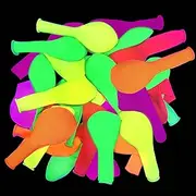 170 Pack UV Glow Balloons 12inch Neon Blacklight Reactive Latex Balloons Glow in the dark Fluorescent Helium Balloon for Kids Birthday Decorations Wedding Glow Party Black Light Luminous Balloons