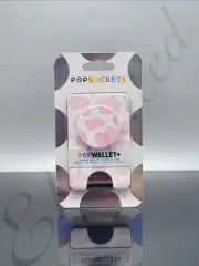 Authentic PopSockets Popwallet+ " Cow Print Pink " Card Holder/PopGrip.
