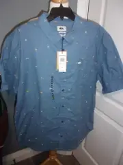 Quicksilver Men's Button down Spaced Out shirt Size L MSRP $56