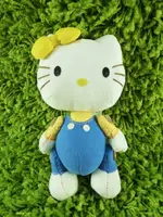 【震撼精品百貨】HELLO KITTY 凱蒂貓 可折絨毛娃娃-藍吊帶 震撼日式精品百貨