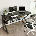 Kori Large Wood & Metal Computer Desk with Shelf (Black) 120cm