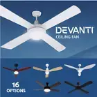 Devanti 48" 52" 64" Ceiling Fan AC DC Motor Fans Light LED Remote Control