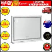 LED Lighted Makeup Mirror with Bluetooth Speaker Crystal Light Strips Touch Cont