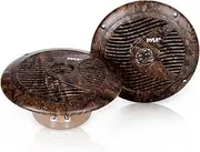 Pyle 6.5 Inch Marine Speakers - IP44 Waterproof and Weather Resistant Outdoor Audio Dual Stereo Sound System with 150 Watt Power, Low Profile Design and Camouflage Hunting Style - 1 Pair - PLMR60DK