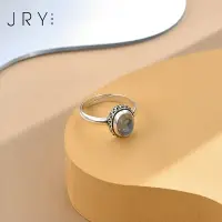 在飛比找樂天市場購物網優惠-925純銀月光石戒指女小眾設計感簡約時尚個性ins潮開口調節