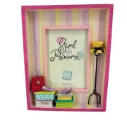 Russ Girl Powrrr Hand Painted Shadowbox Frame Shoeboxes & Hat Rack 3.5 x 5 Photo