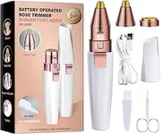 Aeruki 2 in 1 Eyebrow Trimmer & Facial Hair Removal for Women, Rechargeable 100% Hair Remover Eyebrow Razor Hair Shaver for Eyebrow Nose Lips Face Armpit Body with Built-in LED Light