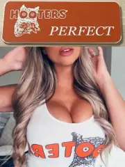 ~NEW~ PERFECT HOOTERS Girl Uniform Collectible Pin Badge Tag Orange NAME TAG