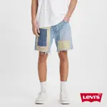 LEVIS 501 93復古膝上排釦直筒牛仔短褲 / 精工淺藍石洗 / 異材質補丁 男 85221-0065 熱賣單品