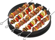 [onlyfire] Shashlik Rotisserie Barbecue Skewer Set, 5 Skewers with Grill Attachment, Stainless Steel Kebab Skewers for 57 cm Weber Kettle Grills
