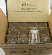 (12) Clear ~3" Tall Candle Jar w/Flat Lid C05-APB The Jar Store - NEW Old Stock