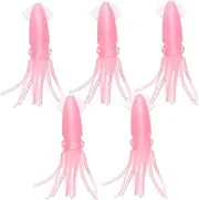 GANAZONO 5pcs Fishing Reusable Soft Baits for Freshwater Saltwater Fishing Squid Imitation for Easy Catching