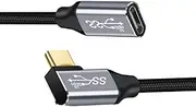90 Degree Angled Extension Type-C USB-C Male to Female USB3.1 10Gbps 100W Data Cable with E-Marker for Laptop & Phone 20cm