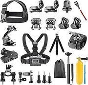23 in 1 Action Camera Accessory Kit Compatible with GoPro Hero11/10/9/8/7/6/5/4, GoPro Max, GoPro Fusion, Insta360, DJI Osmo Action/Action 2, AKASO, and More