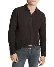 John Varvatos Adam Long Sleeved Jacquard Polo