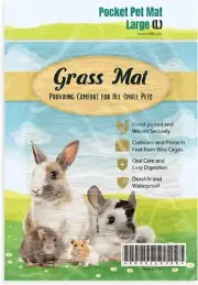 SunGrow Rabbit, Leopard Gecko & Guinea Pig Grass Chew Mat, Hay Bedding, Zip tie