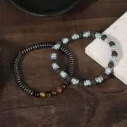 Men's Fashion Elastic Bracelets Tiger Eye Hematite Stone Beaded Bracelet Gift