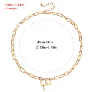 Paperclip Bamboo Link Chain Diamond Exaggerated Letter B Necklace