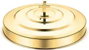 Newtay Gold Communion Trays Cover Stainless Steel Round Holy Cup Tray Cover for Churches Communion Supplies, 11 Inches