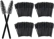 200 Pcs Disposable Eyelash Mini Mascara Brushes for Eye Lashes Extension Eyebrow and Makeup Mascara Wands Kits Tool Bulk (Black)