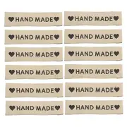 50pcs Handmade with Love Sewing Labels Embroidered Label Tags 2.17"L Brown