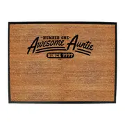 Personalised Your Year Awesome Auntie Since - Funny Novelty Doormat Man Cave Floor mat