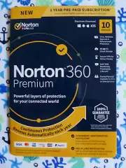NEW Norton 360 Premium 10 Devices 1 Year w/ Virus, Malware & MORE protection