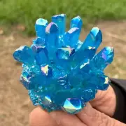 164G New Find Blue Phantom Quartz Crystal Cluster MineralSpecimenHealing