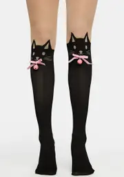 Kitty Walk Cat Print Tights