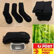 3 Pairs Men 11-14 Best Super Extreme Heavy Duty Bamboo socks work socks,Black,AU