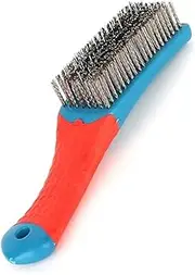 Hysgscwd Heavy Duty Wire Brush - Stainless Steel Cleaning Brush for Rust and Dirt Removal, Paint Scrubbing, Hard Bristle Scratch Brush for Hard Surfaces
