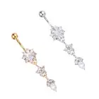 2 Pcs Drop Pendant Navel Ring Woman Belly Button Hoop Dangling Rings