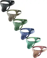 [iKingsky] Men's Quick-Dry Thong Sexy T-Back Underwear Colorful Bulge Underpanties for Men