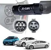 X-CAR EV Charger Adapter 1 to Type 2 Connector Electric Vehicle Charging Socket SAE J-1772 to IEC62196 32A 250V AC IP54 EV Accessories