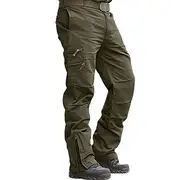Men's Cargo Pants Tactical Pants Zip Leg Plain Comfort Breathable Camping Hiking Workout Black Army Green