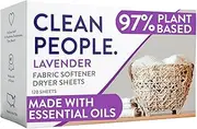 THE CLEAN PEOPLE All Natural Fabric Softener Sheets - Dryer Sheets - Softens & Removes Static - Vegan Laundry Softener With Essential Oils - Lavender, 160 Pack