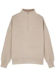 Varley Hawley Half-zip Stretch-jersey Sweatshirt - Taupe - XS (UK6 / XS) XS (UK6 / XS)