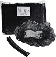 SunFX 100 Pcs Black Disposable Hairnets Bouffant Caps, Hair Cover For Spray Tanning or Food Service - For Salons & Home Use