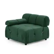 Foret 1 pc Arm Seat Modular Tufted Velvet Sofa Lounge Couch Furniture Home Green