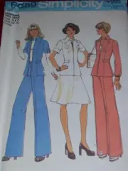 1975 SIMPLICITY #6859-LADIES RETRO WIDE LEG PANTS-JACKET-SKIRT PATTERN 5-7 FF