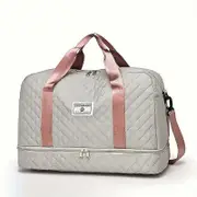 Luxurious Oversized Duffel Bag - Stylish & Durable with Waterproof Compartment Multi-Functional Carr grey