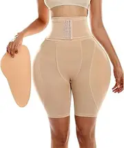 [OFFSUM] Women's Fake Butt Lifter - Solid Color High Waist Seamless Invisible Shapewear Butt Lifter Removable Padded Fake Ass Hip Enhancer Underwear