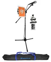 Rockville Tripod Karaoke Microphone Stand+Mic w/iPad/Tablet Clip Mount+Carry Bag