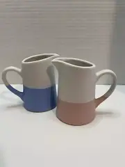 Small Pitchers Ceramic Blue & White and Pink & White