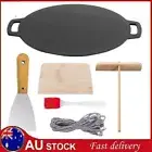 Cast Iron Induction Crepes Pan Baking Cookie Pancake Pizza Bakeware AU
